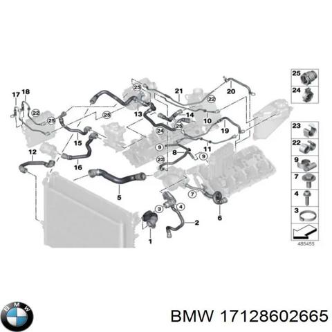 BMW 17128602665 Патрубок радиатора в наличии Запорожье