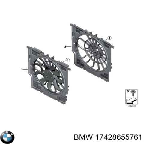 Диффузор радиатора охлаждения в сборе с мотором 17428655761 BMW