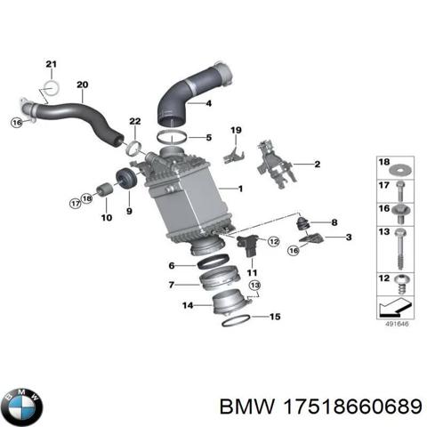 Радиатор интеркуллера 17518660689 BMW