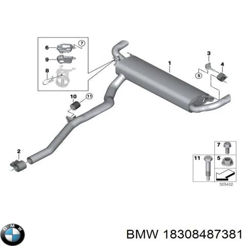 Выхлоп задний 18308487381 BMW