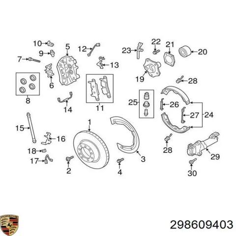 Электропривод ручного тормоза 298609403 PORSCHE