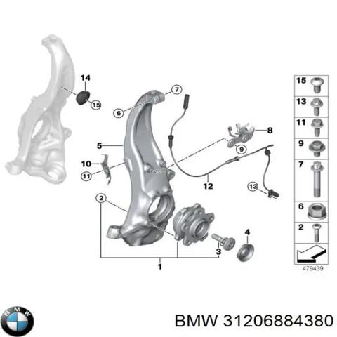 Цапфа поворотная правая 31206884380 BMW