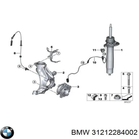 Цапфа поворотного кулака 31212284002 BMW