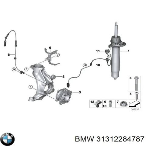 Амортизаторная стойка передняя левая 31312284787 BMW