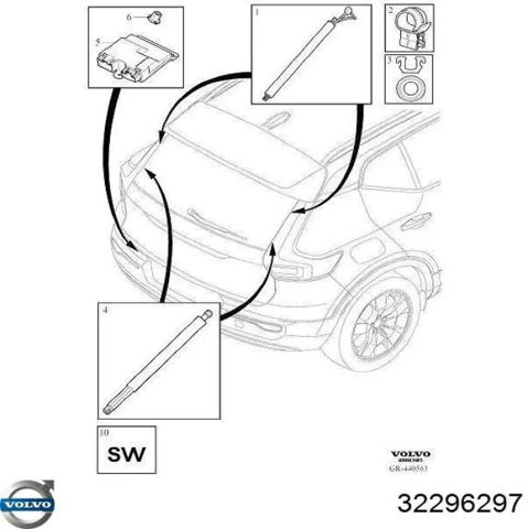 Амортизатор задней двери 32296297 VOLVO