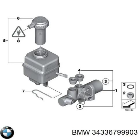 Цилиндр главный тормоза (гидротормозов) 34336799903 BMW