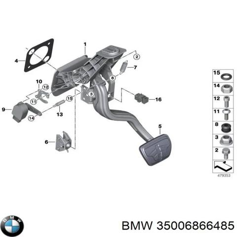 Ппривод тормозного крана 35006866485 BMW