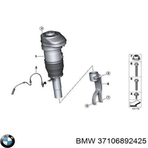 Амортизаторная стойка передняя левая 37106892425 BMW