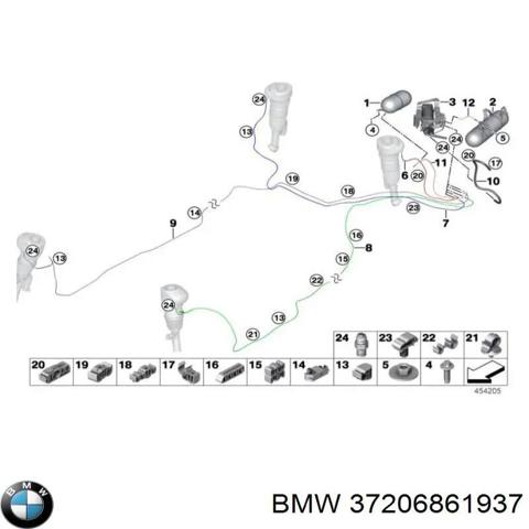 Ресивер пневматической системы 37206861937 BMW