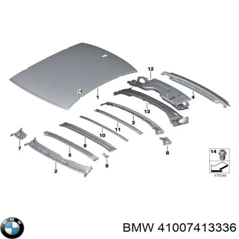Крыша кабины (кузова) 41007413336 BMW