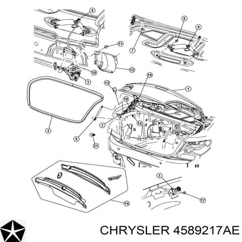 Замок и ручка двери задка 4589217AE CHRYSLER
