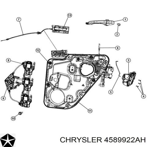 Замок двери задней правой 4589922AH CHRYSLER