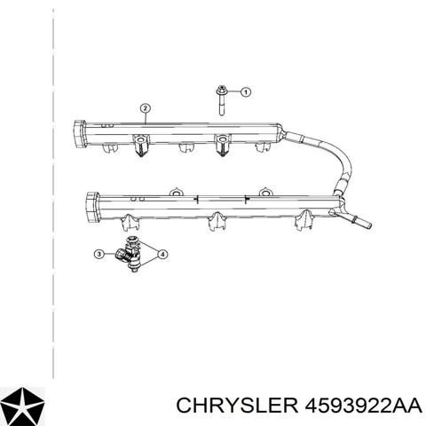 Рампа форсунок системы впрыска топлива 4593922AA CHRYSLER