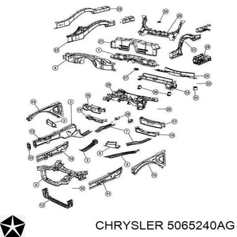 Телевизор нижний 5065240AG CHRYSLER