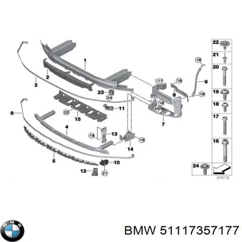 Буфер бампера переднего 51117357177 BMW