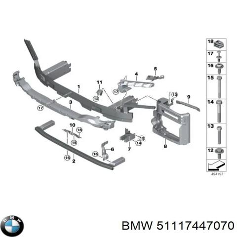 Шина бампера переднего 51117447070 BMW