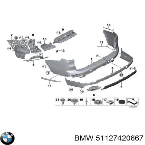Крепление бамера левое 51127420667 BMW