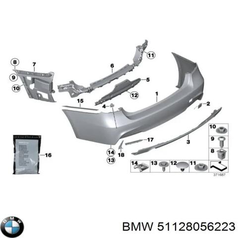 Задний бампер 51128056223 BMW
