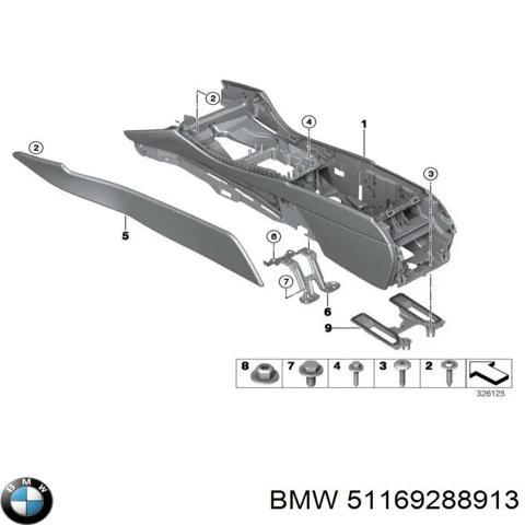 Центральная консоль торпеды 51169288913 BMW