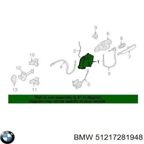 51217281948 BMW Замок двери передней правой купить в Львов
