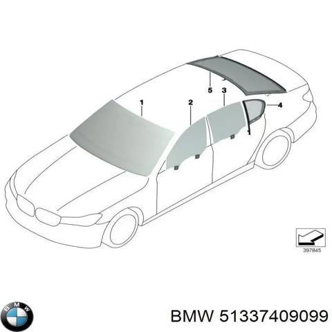 Стекло водительской двери 51337409099 BMW