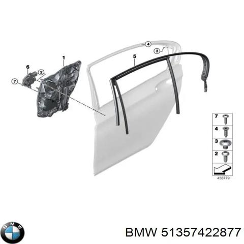 Стеклоподъемник левой задней двери 51357422877 BMW