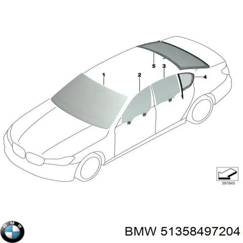 Стекло пассажирской двери 51358497204 BMW