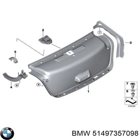 Обшивка-облицовка пятой двери 51497357098 BMW