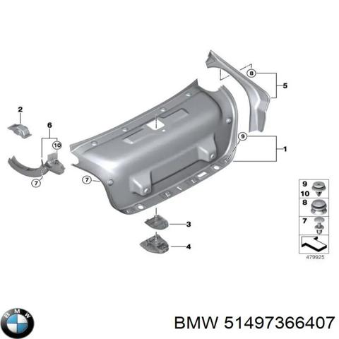 Обивка багажника 51497366407 BMW