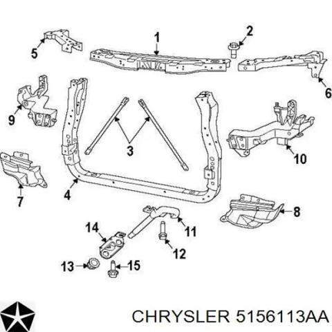 Рамка радиатора нижняя 5156113AA CHRYSLER