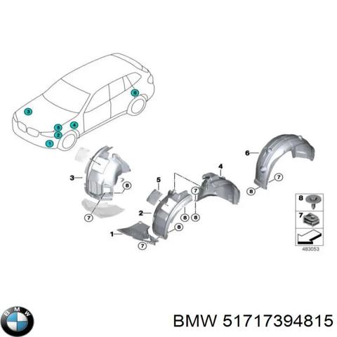 51717394815 BMW Подкрылок крыла переднего левый задний купить в Ирпень
