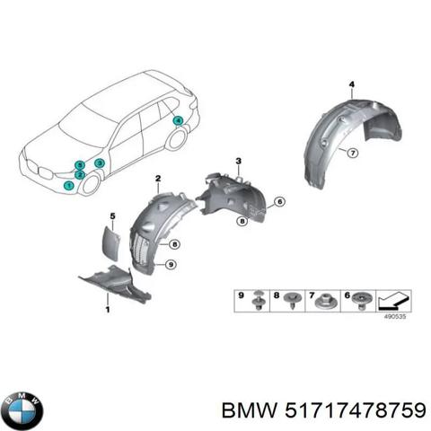 Подкрылок задний левый 51717478759 BMW