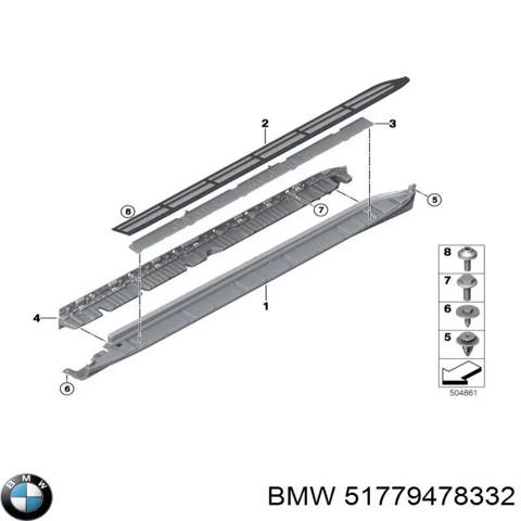 Накладка (молдинг) порога наружная правая 51779478332 BMW