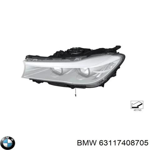 Фара левая передняя 63117408705 BMW