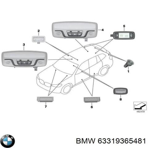 Плафоны внутреннего освещения 63319365481 BMW