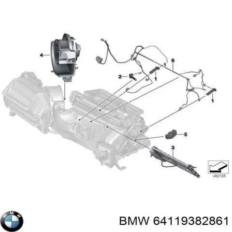 Отопителя салона 64119382861 BMW