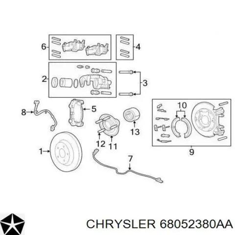 Задний правый суппорт 68052380AA CHRYSLER