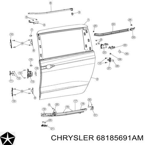 Дверь боковая (сдвижная), левая 68185691AM CHRYSLER