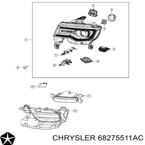 Левая противотуманная фара 68275511AC CHRYSLER