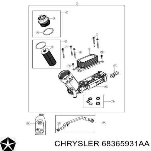  Корпус масляного фильтра 68365931AA CHRYSLER