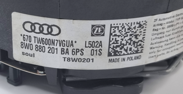 8W0880201BA Подушка безопасности (AIRBAG) водительская купить Ровно