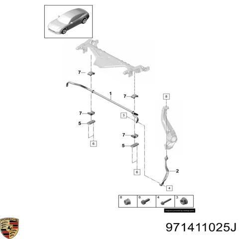 Стабилизатор передний 971411025J PORSCHE