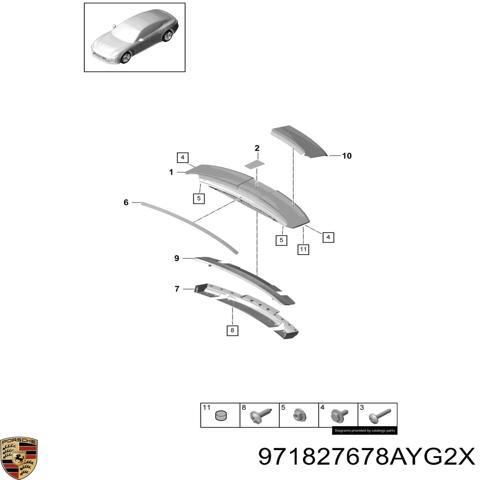 Антикрыло на багажник 971827678AYG2X PORSCHE