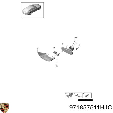 Зеркало заднего вида в салоне 971857511HJC PORSCHE