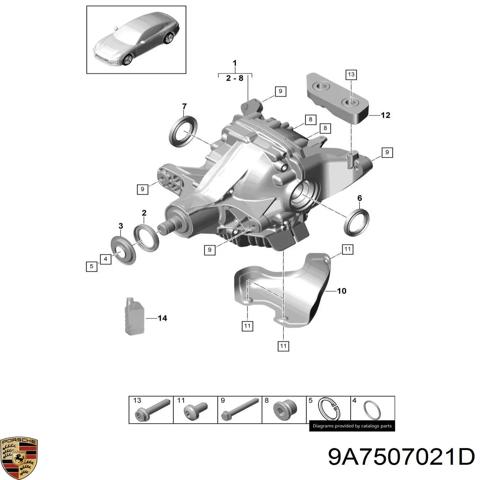 Редуктор заднего моста 9A7507021D PORSCHE