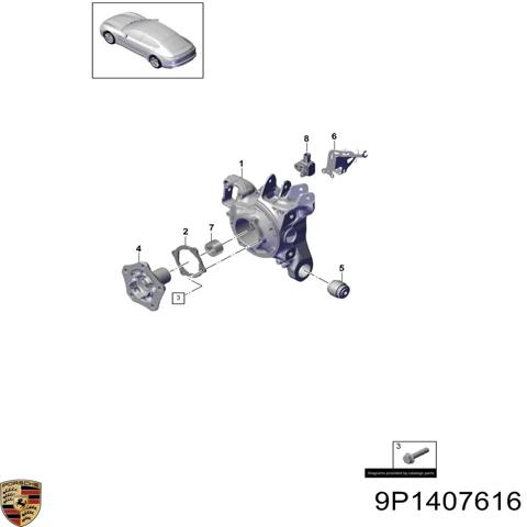 Ступица (передняя) 9P1407616 PORSCHE