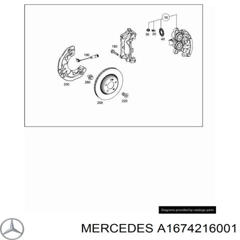 Суппорт тормозной, передний, правый A1674216001 MERCEDES