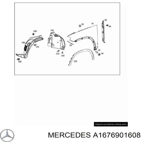 A1676901608 MERCEDES Подкрылок крыла заднего правый передний купить в Тернополь