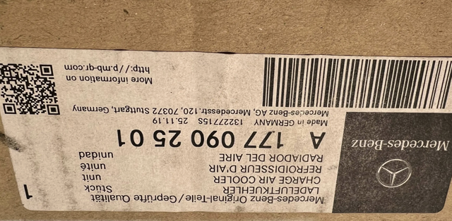 MERCEDES A1770902501 Радиатор интеркуллера в наличии Сумы