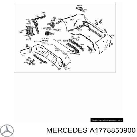 Направляющая заднего бампера, левая A1778850900 MERCEDES